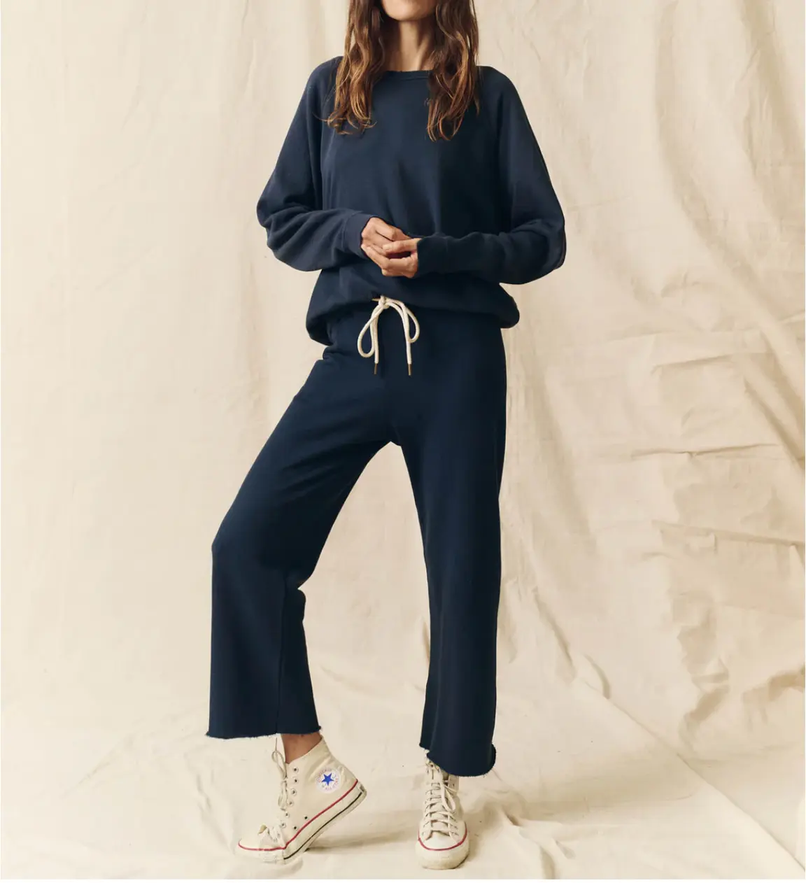 The GREAT Wide Leg Cropped Sweatpant