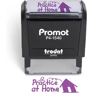 Promot Teacher Stamp - Self Inking Teacher Stamps for Kids, Classroom, or Homeschool Use - Encouraging “Practice at Home” Feedback Tool for Teachers, Grading Stamps for Teachers & Rewards