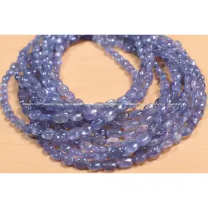 Natural Tanzanite smooth Oval bead, AAA 4x6-5x6.5mm Tanzanite  Gemstone Violet Blue Beads DIY Jewelry Making 7" and 14" Strand