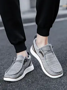 Men's Minimalist Casual Plain Lace Up Low Top Slip on Sneakers, Lightweight Breathable Comfortable Sports Running Shoes, All-match Basic Shoes for Daily Wear, Running Athletic Shoes, Knit Running Shoes