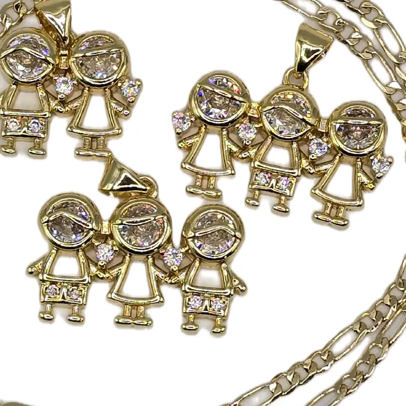 charms boys and girls perfecto regalo para mama tia sobrina abuela  gold plated cadena 45cm or 55cm 2mm
