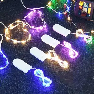 Button Battery LED String Lights Wholesale Small Colorful Lights Birthday Copper Wire Christmas Decoration Trendy Copper Line Light Decor Led Light Strips