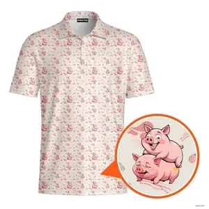 Performance Outdoor Polo | Makin Bacon 3D Printed Polo Shirt | Men Funny Performance Golf Shirt
