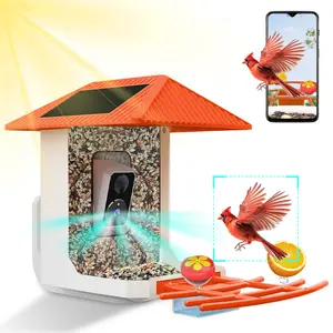 2.5K Smart Bird Feeder with Camera Outdoor Solar Powered, 2.4GHz/5GHz WiFi Birds Watching Camera with Auto Capture & AI Identification, Real-time Notifications, Gift for Bird Lovers