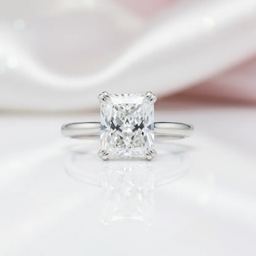 Classic Radiant Cut Diamond Option Solitaire Engagement Ring