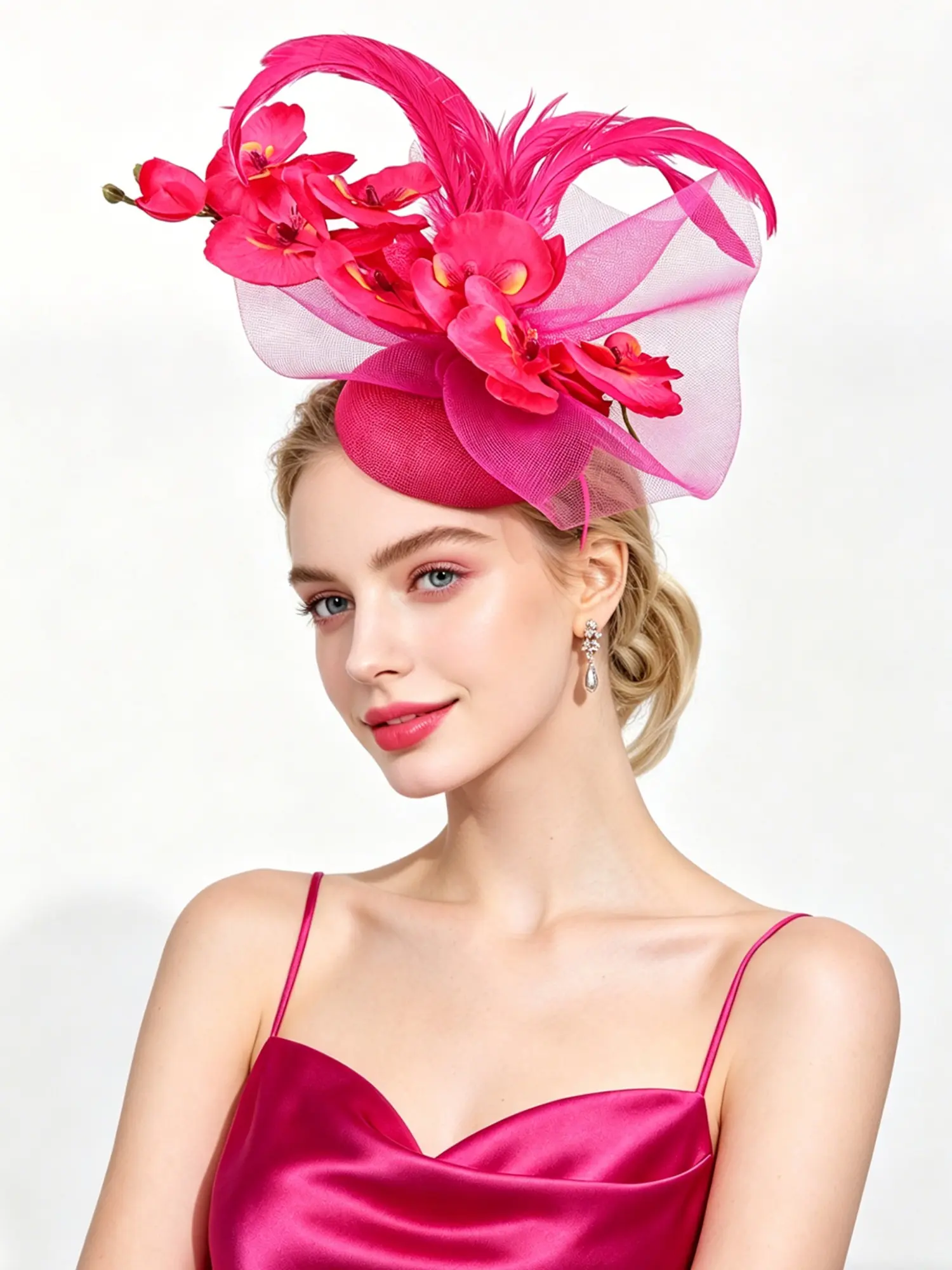 1PC Fan shape Fascinators Hats for Women Tea Party Fascinator Hats Vintage 50s Headwear Cocktail Wedding Church Derby Hat,Halloween, Easter, Carnival headwear