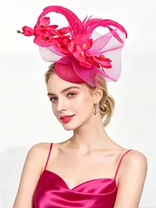 1PC Fan shape Fascinators Hats for Women Tea Party Fascinator Hats Vintage 50s Headwear Cocktail Wedding Church Derby Hat,Halloween, Easter, Carnival headwear