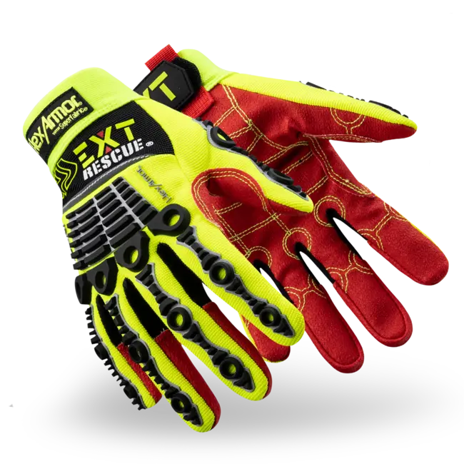 EXT Rescue 4012 Gloves - SuperFabric Material, TP-X Palm, Hi-Vis Yellow & Red, ANSI/ISEA 105-2024 Rated, Durable & Comfortable