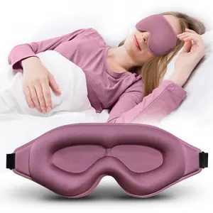 3D Advanced Eye Mask for Sleeping Ultra Delicate Soft Skin Friendly 100% Blackout Sleep Mask for Men Women Adjustable Elastic Band Travel Office Outdoor Use Contour Facial Comfortable Double Layer Memory Sponge Material