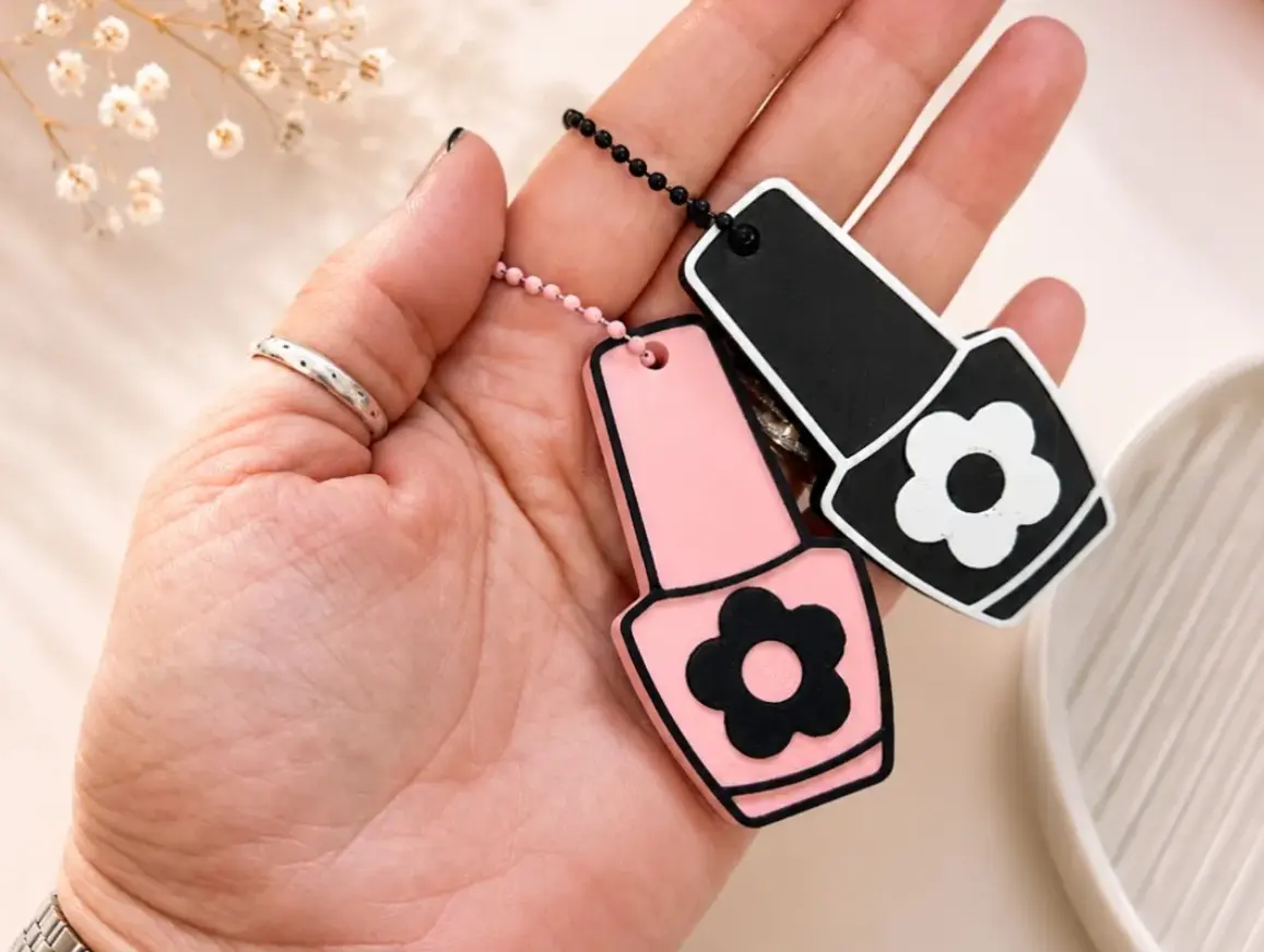 Personalized Flower Keychain with Custom Name | 3D Printed Gift | Custom Bag Charm