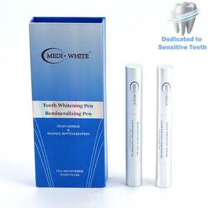 MediWhite Teeth Whitening Kit with Teeth Whitening Pen & Remineralization Gel Pen, On-the-Go Whitening Applicator, Oral Brush Cleanser