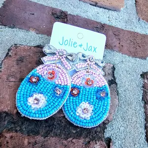 Easter Egg Beaded Earrings