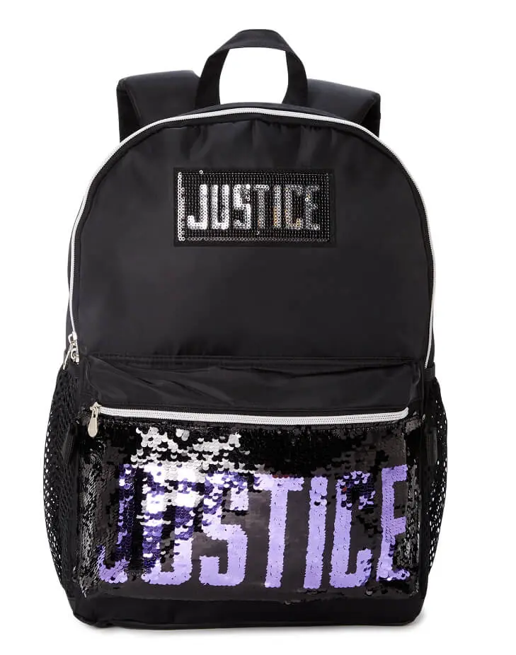 Girls' Sequin Backpack, Chic 2-Piece School Set with Insulated Lunch Tote, 17-Inch Laptop Sleeve & Reflective Details, Printed Logo