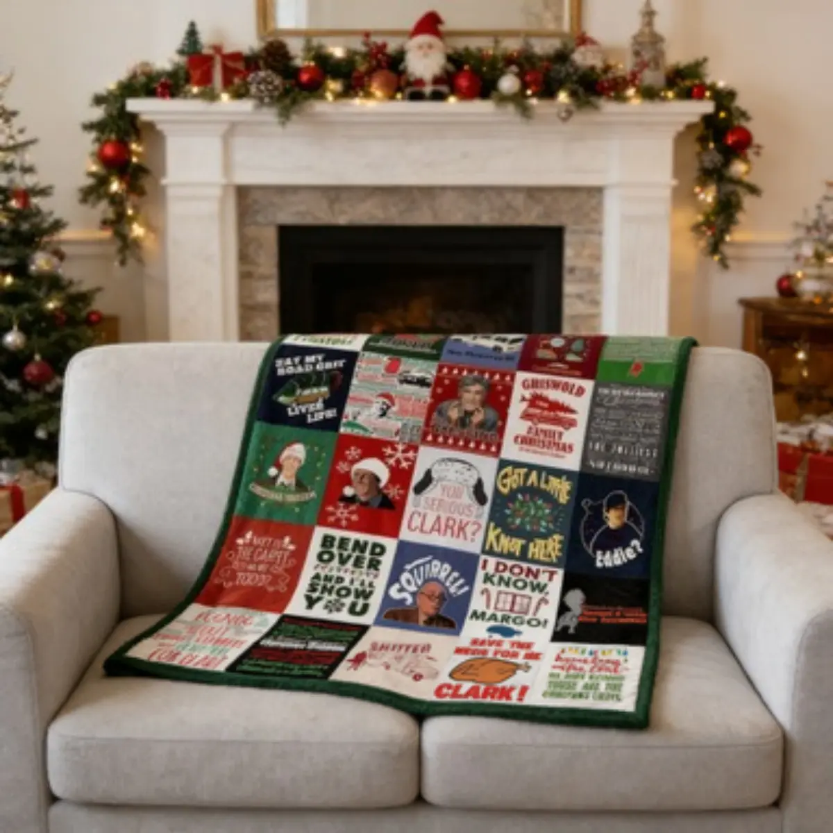 Christmas Vacation PREMIUM Blanket, Griswold Family Christmas Blanket, Clark Griswold Blanket, Super soft  decorative sofa/sofa/bedroom Suitable as a gift,Suitable for both children and adults,flannel material
