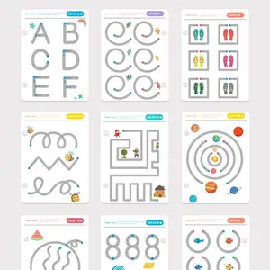 Set of 96 Page Erasable Writing Practice Books for Children, Improve Writing Skills, Reusable Magic Exercise Book, Pen Control Training