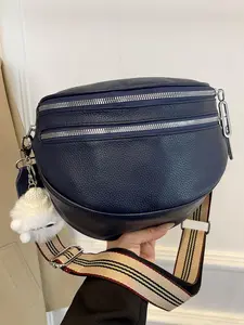 Women's Fashionable Solid Color Fanny Pack, Casual Versatile Zipper Chest Bag for Daily Used, Trendy All-match Sling Bag for Women & Girls