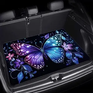 ‌Multicolor Floral Car Trunk Mat 75x100cm All Weather Waterproof Cargo Liner Durable Rear Trunk Mat Easy Clean Vehicle Interior Accessories Universal Fit Most Car Models SUV Truck Van‌ Car Floor Mat