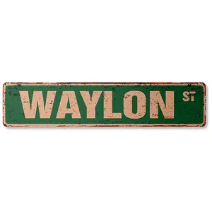 Waylon Vintage Aluminum Street Sign Childrens Name Room Metal Sign Rustic Metal Tin 4x16 Inch