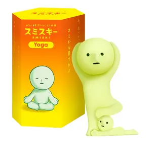 Smiski Yoga Hippers Mini Figure Series | Glow-in-the-Dark Material | Cute Stick-On Accessory | Adorable Phone & Daily Decor