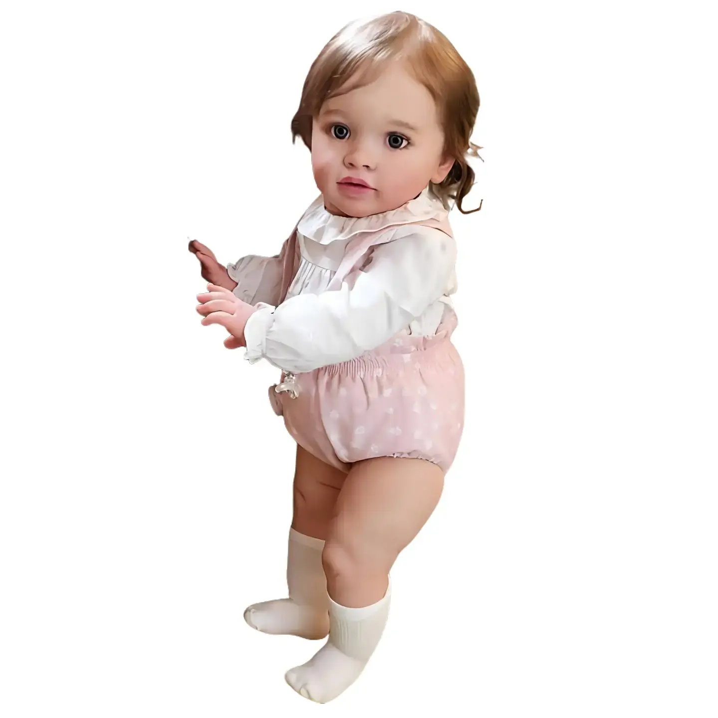 Handcrafted 26" Reborn Baby Doll, Real Soft Body, Brown Hair, Painted Veins, Includes Birth Certificate, Perfect Christmas/Birthday Gift for Young Ones