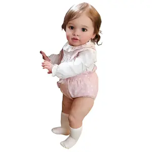 Handcrafted 26" Reborn Doll with Real Soft Body Brown Hair Painted Veins Includes Birth Certificate Perfect Christmas Birthday Gift for Young Ones