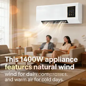 1400W Dual Mode Home Indoor Heater, Fast Heating & Natural Wind, Wall Mounted for Living Room, Office, Bedroom, Small Home Use