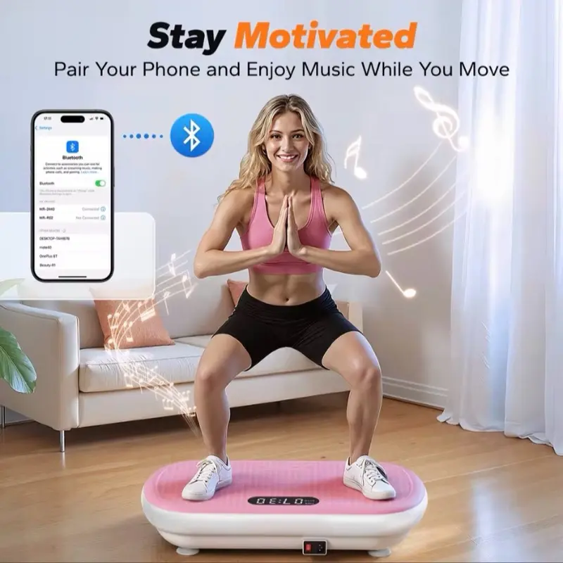 MERACH Vibration Plate Exercise Machine Bluetooth and Silicone Pedal