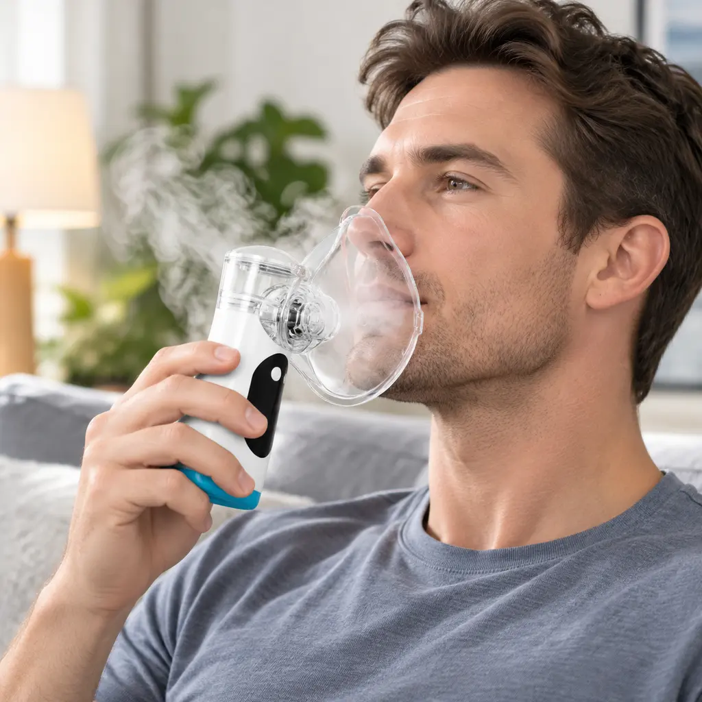 Portable Rechargeable Nebulizer Machine for Adults & Kids - Gentle, Lightweight Handheld Steam Inhaler with Smart LED Display, Home & Travel Breathing Care Device, Winter travel, Handheld Nebulizer, Portable nebulizer machine