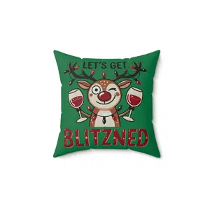 Let’s Get Blitzned - Funny Holiday Decorative Pillow