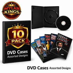 10 Pack DVD Case Storage Set with Matching Organizer Pouches – Assorted Designs