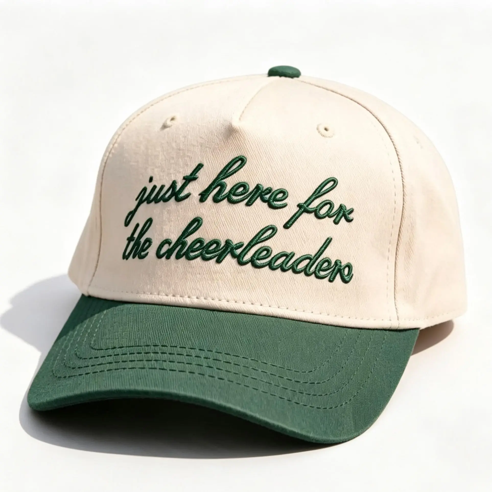 Cute Just Here For The Cheerleader Hat Women’s Back to School Baseball Cap, Embroidered Dad Hat, Cheer Mom Girlfriend Gift, Sports Fan Accessories