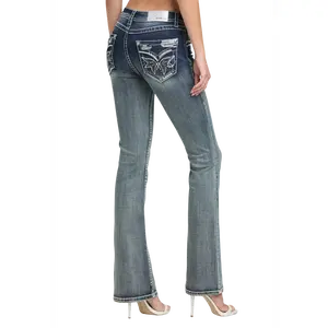 Grace in LA Women's Heavy Stitches Embroidery Bootcut Jeans