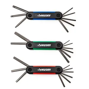 Folding Hex Key Set (9-Piece SAE, 8-Piece MM, 8-Piece Torx)