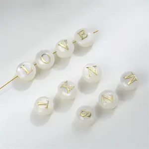 Mother-of-Pearl Alphabet Beads – Double-Sided Gold Lettering