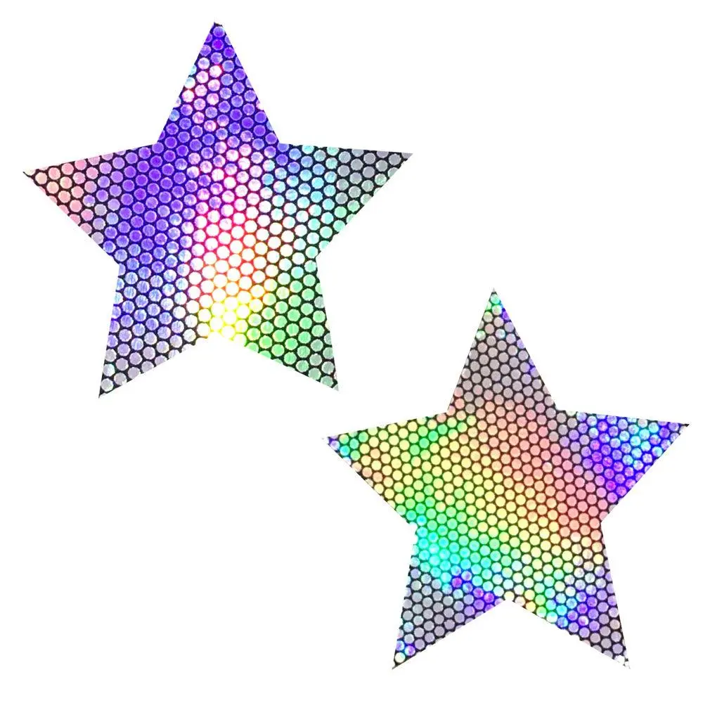 Neva Nude Holographic Starry Nights Nipztix Pasties – Lilac – 3 inches