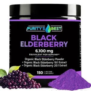 Purity’s Best BLACK ELDERBERRY POWDER + 10X + 20X EXTRACT Antioxidant Powerhouse, Immune Support