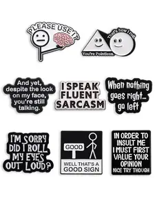8-Piece Sarcastic Self-Deprecating Enamel Badges, Perfect for Badge Collectors, Office Humor, and Funny Gifts for Sarcasm Lovers, Pin Badge