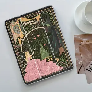 iPad Case Cover, Tablet Accessories, Tri-Fold Stand Casing for iPad, Transparent Acrylic Hard Back, Pencil and Charger Slots, Ultra-Thin Scratch-Resistant Design for iPad 10.2inch, Mini, Pro, Air, Ideal for Work and School