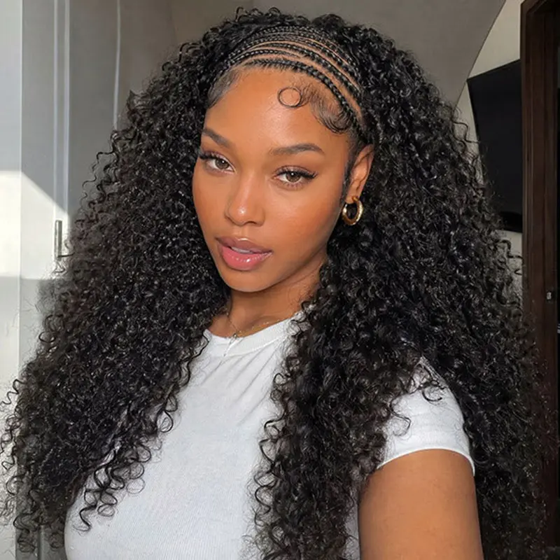 Vshow Pixie Curly Raw Crochet Natural Human Hair Extensions Miracle Knots Crochet Braids Pre Separated Feather Soft Hair Piece for Women Protective Hairstyle