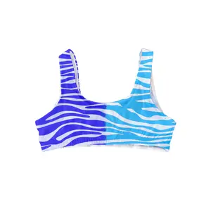 Atlantic Zebra Print Color Changing High Waisted Bikini Top