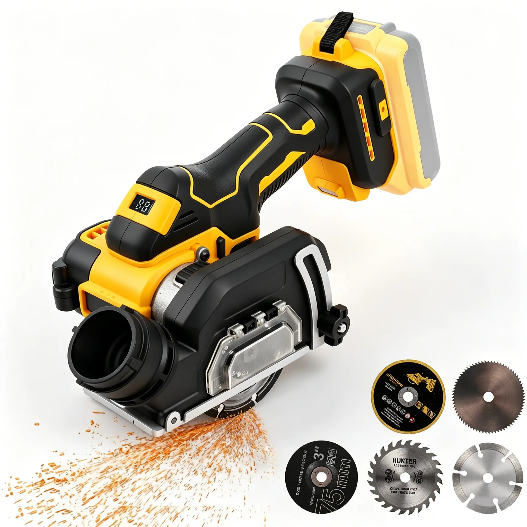 Cordless Brushless Mini Circular Saw, 3" Cut Off Tool Compatible With DeWalt 20V MAX Battery (NO Battery), 12000RPM, Blades Included, Removable Dust Cover for Metal/Wood/Tile