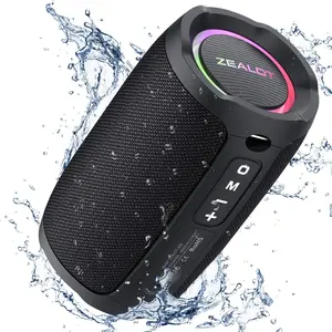 ZEALOT Portable Speaker 20W, Bluetooth Speaker Waterproof, Bocinas Bluetooth, IPX6 Waterproof, Wireless Pair, Clear Stereo Audio/BT5.2/ RGB Light/USB/TF, for Home/Outdoor/Beach Audio Card Charging