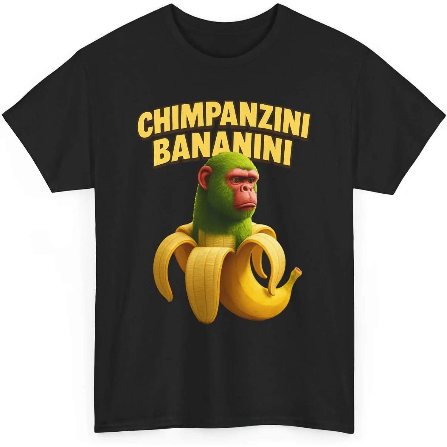 Men's Bananini Graphic Print Cotton Crew Neck T-Shirt - John Pork, Tralalero Tralala, Bombardino Crocodilo, Funny Ironic Unhinged Viral Meme Fashion Tee# soft cotton short sleeve # versatile short sleeve