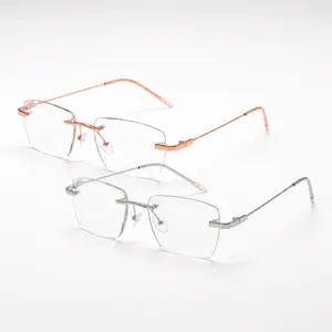 High-Quality Rimless Reading Glasses with Clear Lenses & Sunlight-Activated Tint for Reading and Everyday Use, Adults 45+