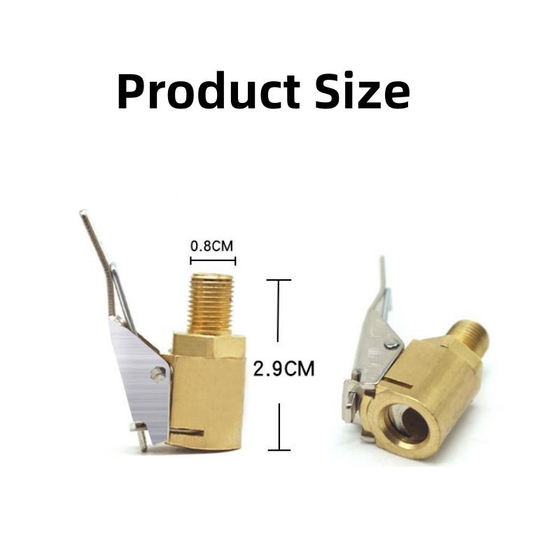 Brass Locking Air Chuck with Clip-on Locking Design, 8mm Top Thread Auto Inflator Hose Nozzle, Leak-proof Connection, Built-in On/Off Switch Valve, Universal Fit for Cars - Practical Balloon Pump Connector & Men's Gift Favor-MM1, Light Trucks, Personal Ve