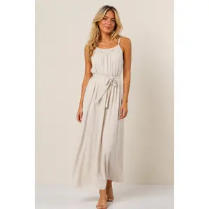 The Braided Neckline Maxi Dress: Papyrus