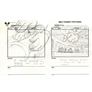 Chip n Dale Rescue Rangers Original Production Animation Storyboard Walt Disney FIRST EPISODE 1988 A107