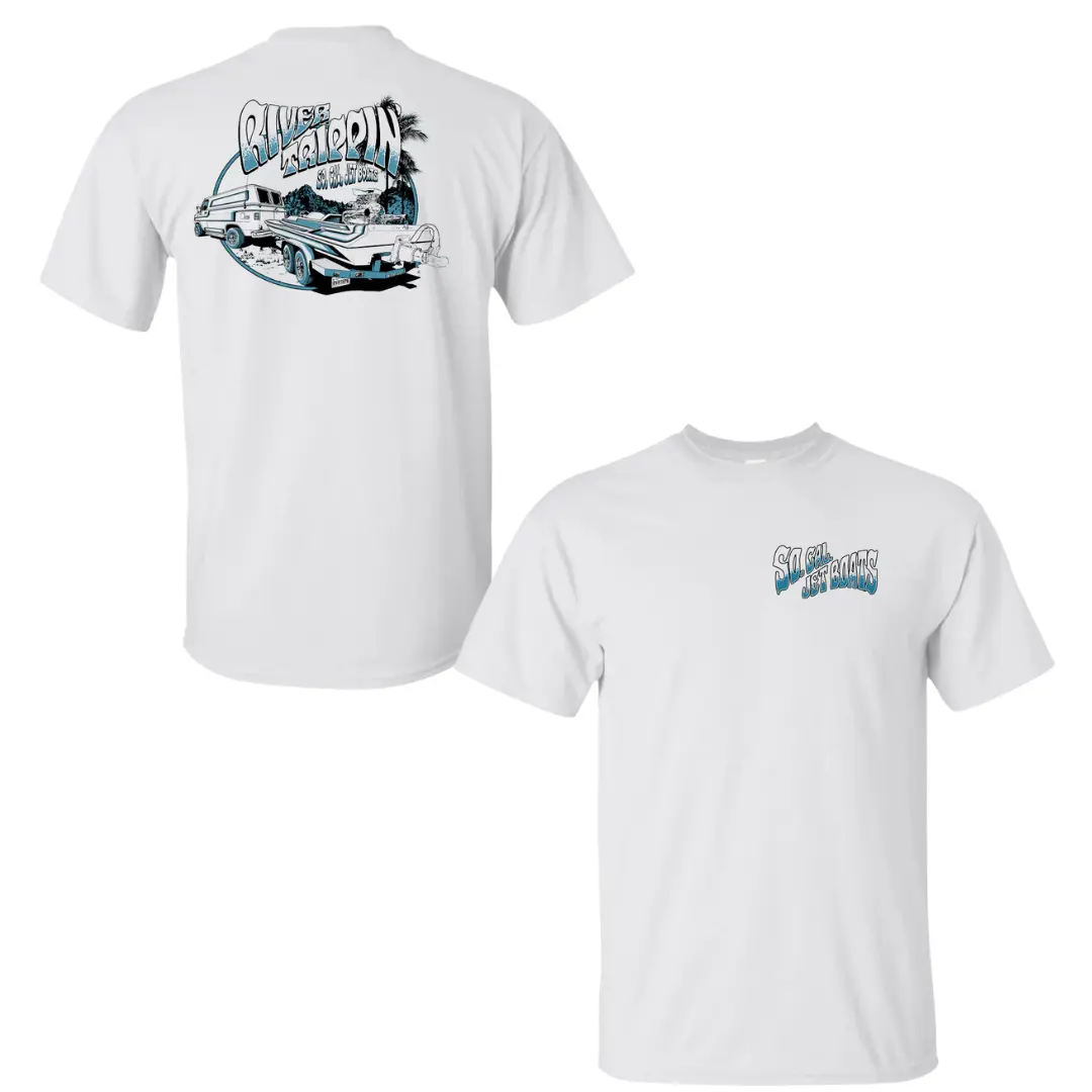 SoCal Jet Boats Olive Throttle Shirt – Speed Boat Graphic Shirt, California Lake Life T-Shirt, Offshore Racing Apparel, Men’s Tops