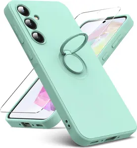 for Samsung Galaxy A35 5G Case,Built in Kickstand,[Full Camera Protection][1 Screen Protectors],Matte Skin Feeling Back Cover Shockproof Slim Case