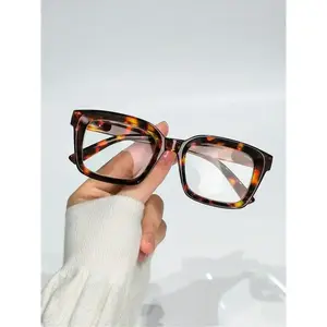 Fashion Anti-blue Light Tortoise Pattern Glasses, Simple Casual Eyeglasses for Women & Men, Stylish Trendy Eyewear for Daily Wear